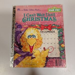 Sesame Street Little Golden Book I Can't Wait Until Christmas 1989